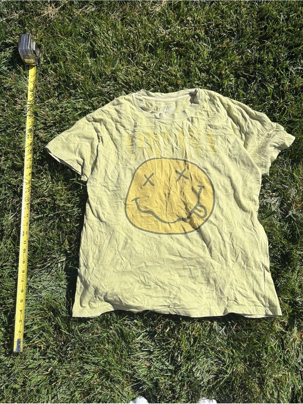 American Eagle Outfitters Yellow Nirvana Logo Tee Shirt